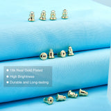 8 Pairs Brass Ear Nuts/Earring Backs, Long-Lasting Plated, Real 18K Gold Plated, 6x5mm, Hole: 1mm, 8pairs
