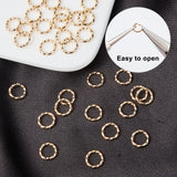 200Pcs Brass Open Jump Rings, Long-Lasting Plated, Twist Ring, Real 18K Gold Plated, 18 Gauge, 8x1mm, Inner Diameter: 6mm