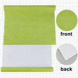 1 Sheet DIY Faux Suede Fabrics, with Paper Back, for Book Binding, Green Yellow, 430x1000x0.3mm