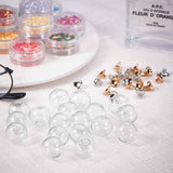DIY Making Sets, with Laser Shining Nail Art Glitter, Glass Globe Beads and Clear Glass Globe Bottle Charms Pendants, Mixed Color, 8mm