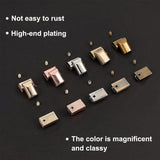 Alloy Bag Zipper Cord End, with Iron Screw, Rectangle, Mixed Color, 17x11x6mm, 4x9mm Inner Size, 50sets/box