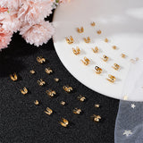 150Pcs 3 Size Brass Bead Tips, Calotte Ends, Clamshell Knot Cover, Real 18K Gold Plated, 4~7.5x2.5~4.5x1.5~3.5mm, Hole: 0.8mm and 0.7~1.6mm, Inner Diameter: 1.2~3.3mm, 50Pcs/size