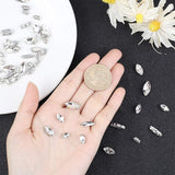 Sew on Rhinestone, Glass Rhinestone, with Platinum Tone Brass Prong Settings, Garments Accessories, Faceted, Horse Eye, Clear, 74x73x25mm, 100pcs/box