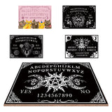 Pendulum Dowsing Divination Board Set, Wooden Spirit Board Black Talking Board Game for Spirit Hunt Birthday Party Supplies with Planchette, Moon Pattern, 300x210x5mm, 2pcs/set