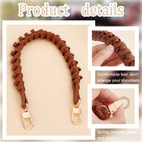 PU Leather Braided Bag Handles, with Swivel Clasp, for Bag Strap Replacement Accessories, Sienna, 44.7x2.3cm