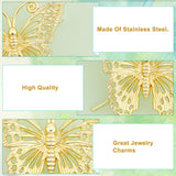 Alloy Display Decoration, 3D Butterfly, for Chinese Calligraphy Brush Pen Stand, Kungfu Tea Pet, Golden, 65.5x70x34.5mm