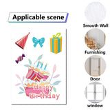8 Sheets 8 Styles Birthday Cake PVC Waterproof Wall Stickers, Self-Adhesive Decals, for Window or Stairway Home Decoration, Rectangle, Food, 200x145mm, about 1 sheets/style