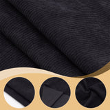 Corduroy Kintted Rib Fabric, for Clothing Accessories, Black, 100x155x0.05cm