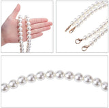Acrylic Imitation Pearl Beads Bag Handle, with Zinc Alloy Lobster Claw Clasps, for Bag Straps Replacement Accessories, 32x1.4cm, 2pcs/box