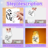 PVC Lamp Film for DIY Colorful Light Hanging Lamp Frosted Glass Jar, Musical Note Pattern, 100x90mm