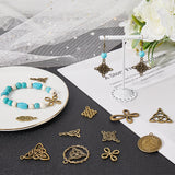 20Pcs 10 Styles Alloy Pendants, Trinity Knot Charm, Antique Bronze, 23~37x9.5~30x1.5~3.5mm, Hole: 1.8~8.5x1.5~4mm, 2pcs/style