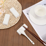 Porcelain Chopsticks Rest Dinner Spoon Stand Knife Fork Holder, Rectangle, White, 74x30.5x17mm