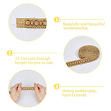 Polyester Braided Lace Trim, Garment Curtain Accessories, Gold, 3/4 inch(20mm), about 13.67 Yards(12.5m)/Card