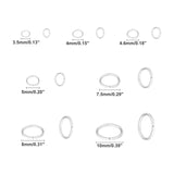 304 Stainless Steel Jump Rings, Open Jump Rings, Oval, Stainless Steel Color, 3.5~10x2.5~6x0.3~1mm, Inner Diameter: 2~4x2.8~8mm, 700pcs/box
