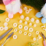 52 Sets 2 Style Plastic Doll Joints, with Washers, DIY Crafts Stuffed Toy Teddy Bear Accessories, White, 17~17.5x14.5~20mm, 26 sets/style