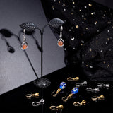 2 Sets 2 Colors Brass Earring Hooks, with Ice Pick Pinch Bails, Platinum & Golden, 25mm, Pin: 0.8mm and 1mm, 10pcs/set, 1 set/color