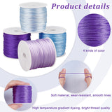 4 Rolls 4 Colors Nylon Thread, Rattail Satin Cord, Round, Mixed Color, 1mm, about 32.8yards/roll, 1 roll/color
