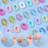 600Pcs 15 Style Transparent & Opaque Acrylic Linking Rings, Quick Link Connectors, For Jewelry Chains Making, Oval, Mixed Color, 10x7.5x2.5mm, Hole: 3x5.5mm, 40pcs/color