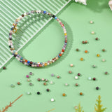 5 Strands Natural Mixed Stone Beads Strands, Faceted, Round, 3x2~3mm, Hole: 0.5mm, about 123~127pcs/strand, 15.3 inch~15.5 inch