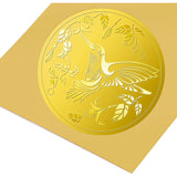 Self Adhesive Gold Foil Embossed Stickers, Medal Decoration Sticker, Hummingbird Pattern, 5x5cm