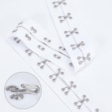 Steel Hook Buckles, with Cotton & Lace, Flat, White, 40.5~41.5mm, 3 yards/card