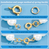 40Pcs 2 Colors Brass Spring Ring Clasps, with 304 Stainless Steel Open Jump Rings, Golden & Silver, 1cm, 20pcs/color