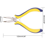 Carbon Steel Jewelry Pliers, Bent Nose Pliers, Ferronickel, Stainless Steel Color, 12.3x7.6x1.7cm