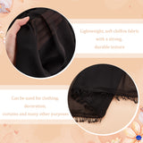 Chiffon Polyester Fabric, for Garment Making Accessories, Black, 150x0.02cm