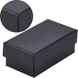 Paper Jewelry Boxes, Pendant/Earring Boxes, with Sponge, Rectangle, Black, 7.25x4.2x3cm