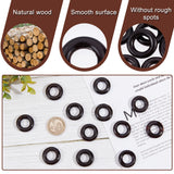 Wood Linking Rings, Macrame Wooden Rings, Round Ring, Coconut Brown, 24.5x6mm, Inner Diameter: 12.5mm