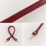 Leather Bag Handles, with Alloy Clasps, for Bag Straps Replacement Accessories, FireBrick, 400x14x9~10mm