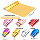 7Rolls 7 Colors PET Heat Transfer Sheets, Mixed Color, 195mm, 7 colors, 1roll/color, 7rolls