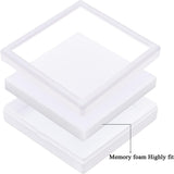Plastic Jewelry Set Box, for Necklace & Earring & Ring, with Sponge Inside, Square, White, 9x9x2.7cm