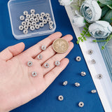316 Surgical Stainless Steel Spacer Beads, with Rhinestone, Disc, Stainless Steel Color, 8x4mm, Hole: 2mm, 40pcs/box