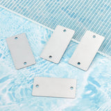 201 Stainless Steel Connector Charms, Stamping Blank Tags, Stainless Steel Color, Rectangle, 25x50x1mm, Hole: 3mm, 30pcs/box