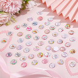 1 Bag Glass Cabochons, Half Round/Dome with Mother's Day Pattern, Mixed Color, 12x4.8mm, about 100pcs/bag
