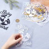 6 Sheets 6 Style Waterproof Reflective Plastic Car Stickers, with Adhesive Tape, For Car Decorations, Word Baby on Board, Mixed Color, 1 sheet/style