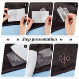 Snowflake Pattern Hotfix Rhinestones, Glass Rhinestone Decoration, Christmas, Lavender Blush, 215x150x1mm