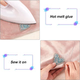 Glitter Hotfix Rhinestone, Hot Melt Adhesive on the Back, Costume Accessories, Heart, Mixed Color, 50x50x1.5mm, 7 colors, 1pc/color, 7pcs/box