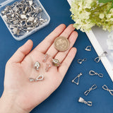 60Pcs 10 Styles Brass Ice Pick Pinch Bails, Pendant Bails, Mixed Shape, Platinum, 11~25x5.3~25x3~10mm, Pin: 0.8~1mm, 6pcs/style