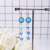 DIY Link Making, Tibetan Style Alloy Link Cabochon Bezel Settings and Transparent Glass Cabochons, Flat Round, Mixed Color, 10.8x7.4x1.8cm, 64pcs/box