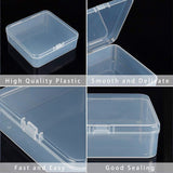 Polypropylene(PP) Plastic Boxes, Bead Storage Containers, with Hinged Lid, Square, Clear, 11.5x11.5x3.5cm