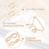 6 Pairs Zinc Alloy Clasps, Cadmium Free & Lead Free, 8 Shape, Light Gold, 52.5x40.5x8mm