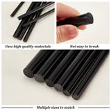 6Pcs 3 Style Round Plastic Sticks, Acetal Bar, Dowel Rod, DIY Sand Table Building Mould Accessories, Black, 300x8~12mm, 2pcs/style