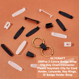 200Pcs 2 Colors Badge Strap Clip Key Chain Connector Plastic Keychain Clip for Card Holder, Lanyards, Key Rings, ID Badge Holder Strap, Mixed Color, 35x9x0.8mm, 100pcs/color