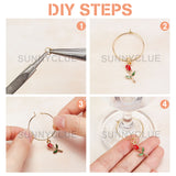 DIY Wine Glass Decoration Making Kits, Including 20Pcs 20 Style Alloy Enamel Pendants, 20Pcs Brass Wine Glass Charm Rings and 40Pcs Iron Jump Rings, Mixed Color, Pendant: 1pc/style
