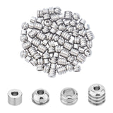 304 Stainless Steel Beads, Column & Rondelle, Stainless Steel Color, 80pcs/box