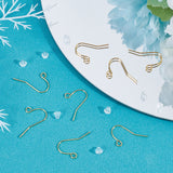 200Pcs Brass Earring Hooks, with Horizontal Loop, with 200Pcs Plastic Ear Nuts, Golden, 13x20x0.7mm, Hole: 1.5mm