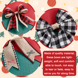 8Pcs 8 Styles Tartan Pattern Polyester Bowknot Display Decoration, for Christmas, Mixed Color, 185x225x14mm, 1pc/style