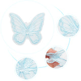 30pcs Handmade Organza Woven Costume Accessories, Butterfly, Light Sky Blue, 53~57x56~63x2~3mm